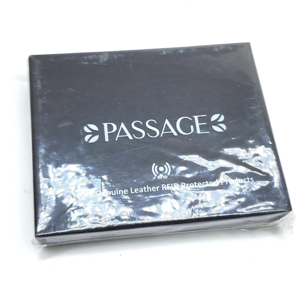 Passage Navy Genuine Leather RFID Wallet NWT